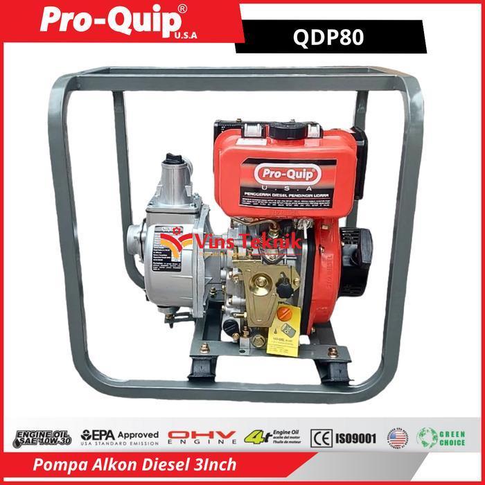 PROQUIP QDP80 Pompa Alkon Disel QDP 80 Pompa Air Irigasi 3 Inch