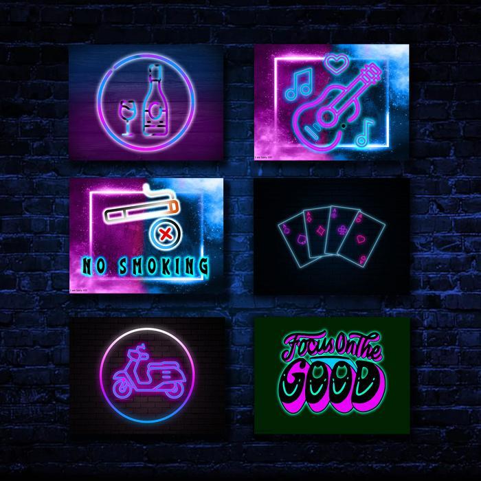 Pajangan Dinding Kamar Cowok Quotes Neon Aesthetic Keren Murah Terbaru / Hiasan Rumah Minimalis /