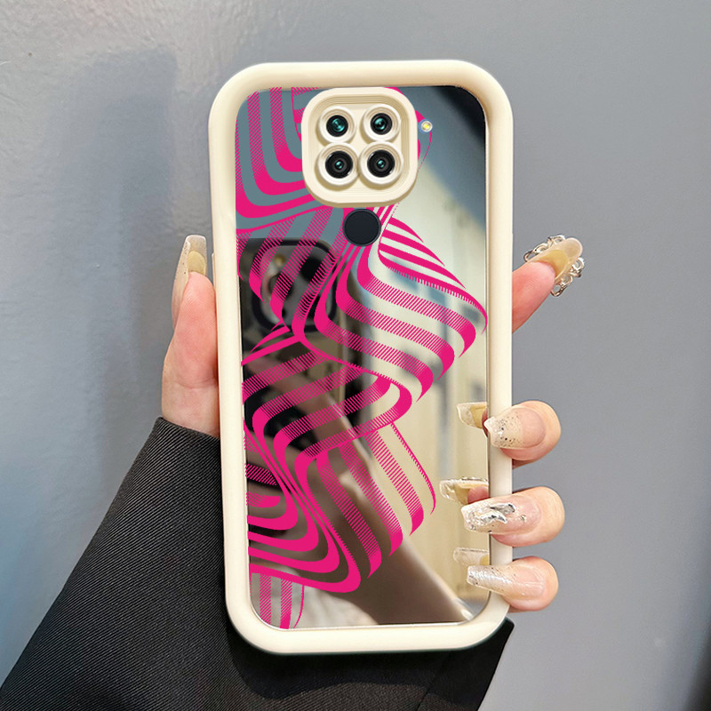 Casing Hp Untuk Xiaomi Redmi Note 9 Note 9s Note 9 Pro POCO M2 Pro Case Gelombang Abstrak Pink Neon 