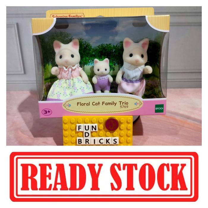Ready Sylvanian Floral Cat Family 3pc