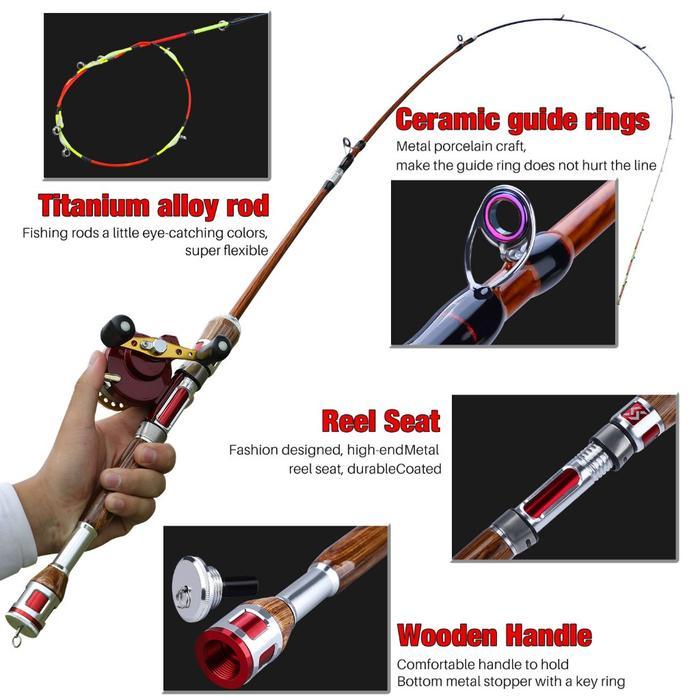 Sougayilang 120Cm/3.6Ft Joran Pncing 12-25Lb Serat Carbon 2 Bagian Memancing Udang Joran