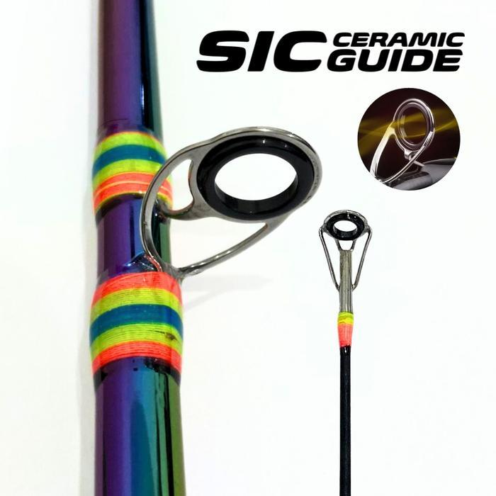 Aquapro Joran Pancing Spinning Baitcasting Fishing Rod Color Rainbow Power Action Medium Light