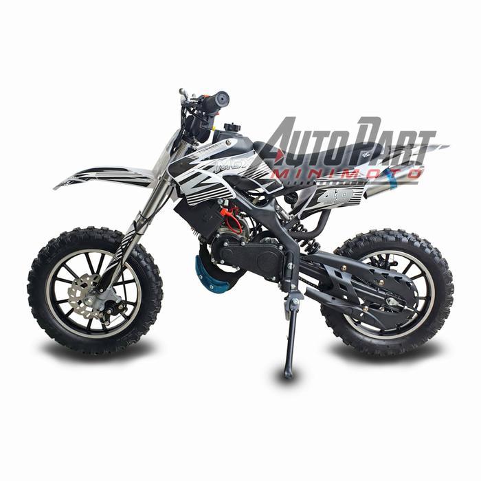 Mini Trail Double Starter 50cc 2Tak - Trail Mini MT2 Dobel Starter 2T - Putih