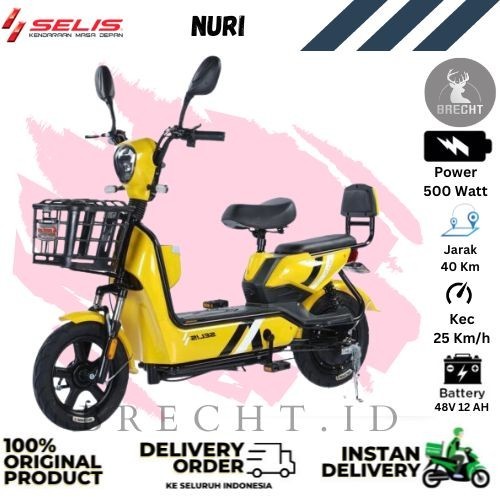 Sepeda listrik Selis Nuri E Bike Selis 500 Watt - Kuning