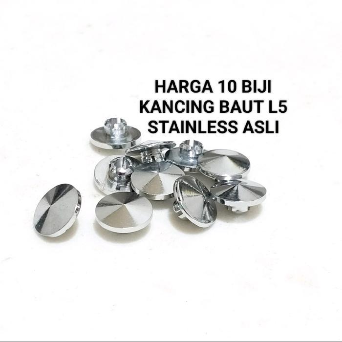 10 Pcs Kancing Baut Stainless L5 L 5 Kancing Baut Stainless L5 Drat 10 Tutup Baut L Stainless L5