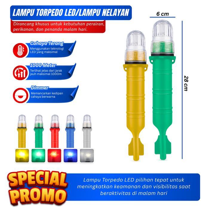 Lampu Nelayan Led Sinyal Model Torpedo Warna Wing Lock Lampu Led Sinyal Berwarna Model Torpedo