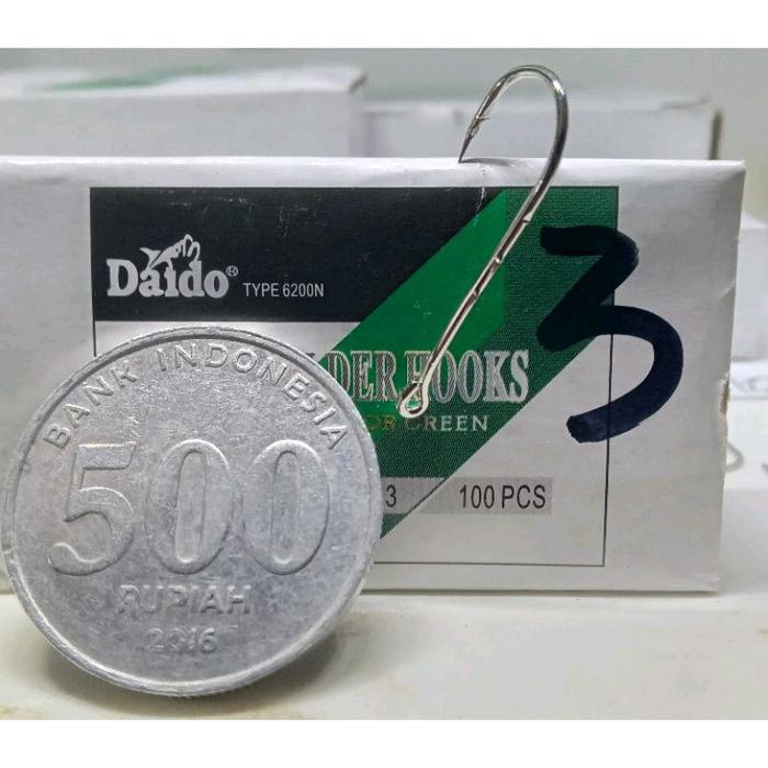 Mata Pancing DAIDO 6200N isi 100pcs kail berduri leher panjang