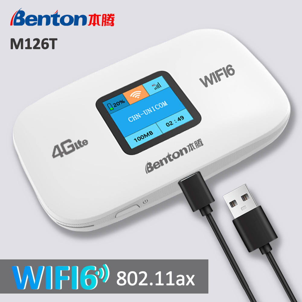 Benton Plug Play MiFi for 4G 4G+ 5G SIM Card Portable 4G Router WiFi6 2.4GHz 150Mbps 10Devices