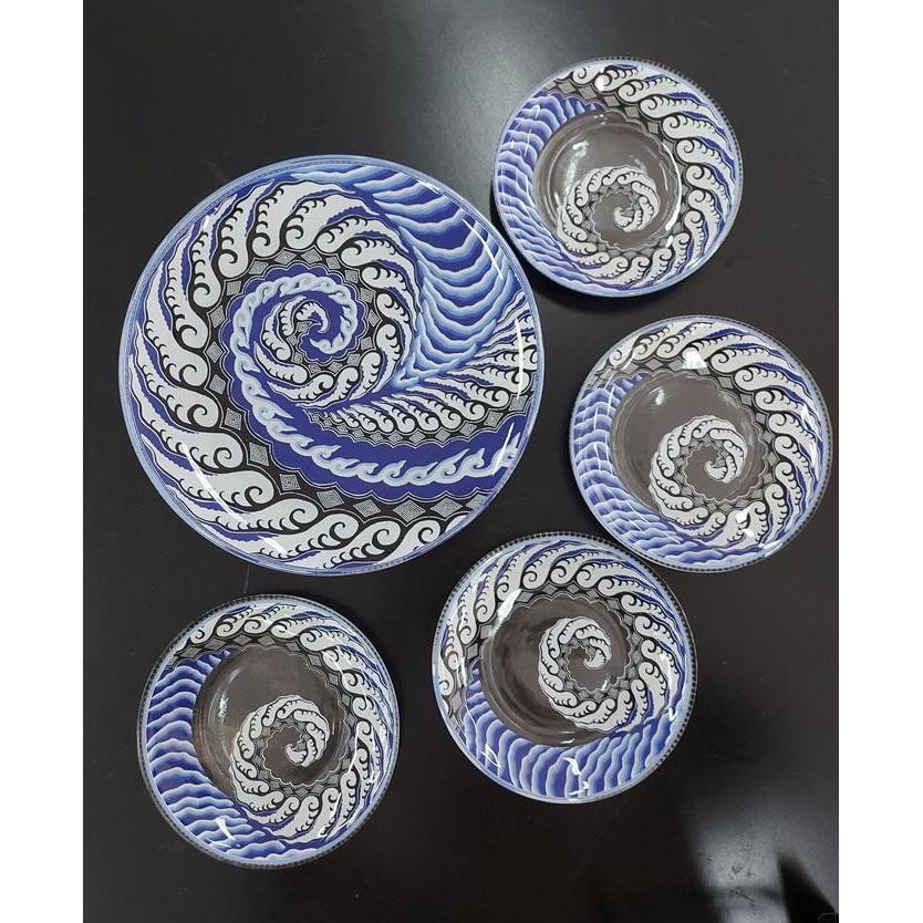Brighton Plate Set Piring Kue 5 pcs Batik Dudung