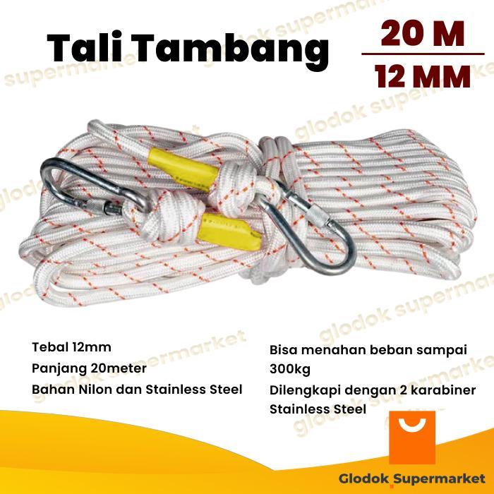 Tali Tambang 12Mm Tali Panjat Tebing Nilon 20 Meter