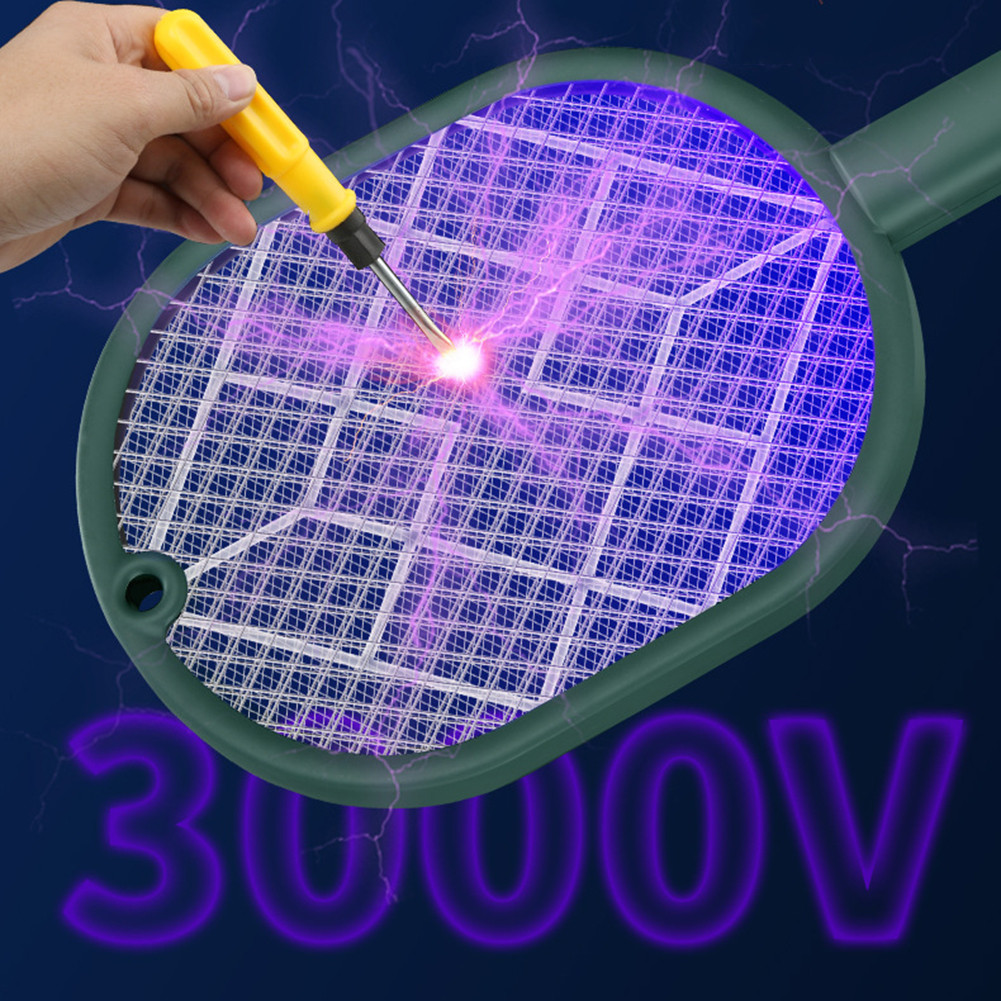 2 In 1 Electric Mosquito Swatter Mosquito Killer Lamp USB Rechargeable Mosquito Racket Insect Killer