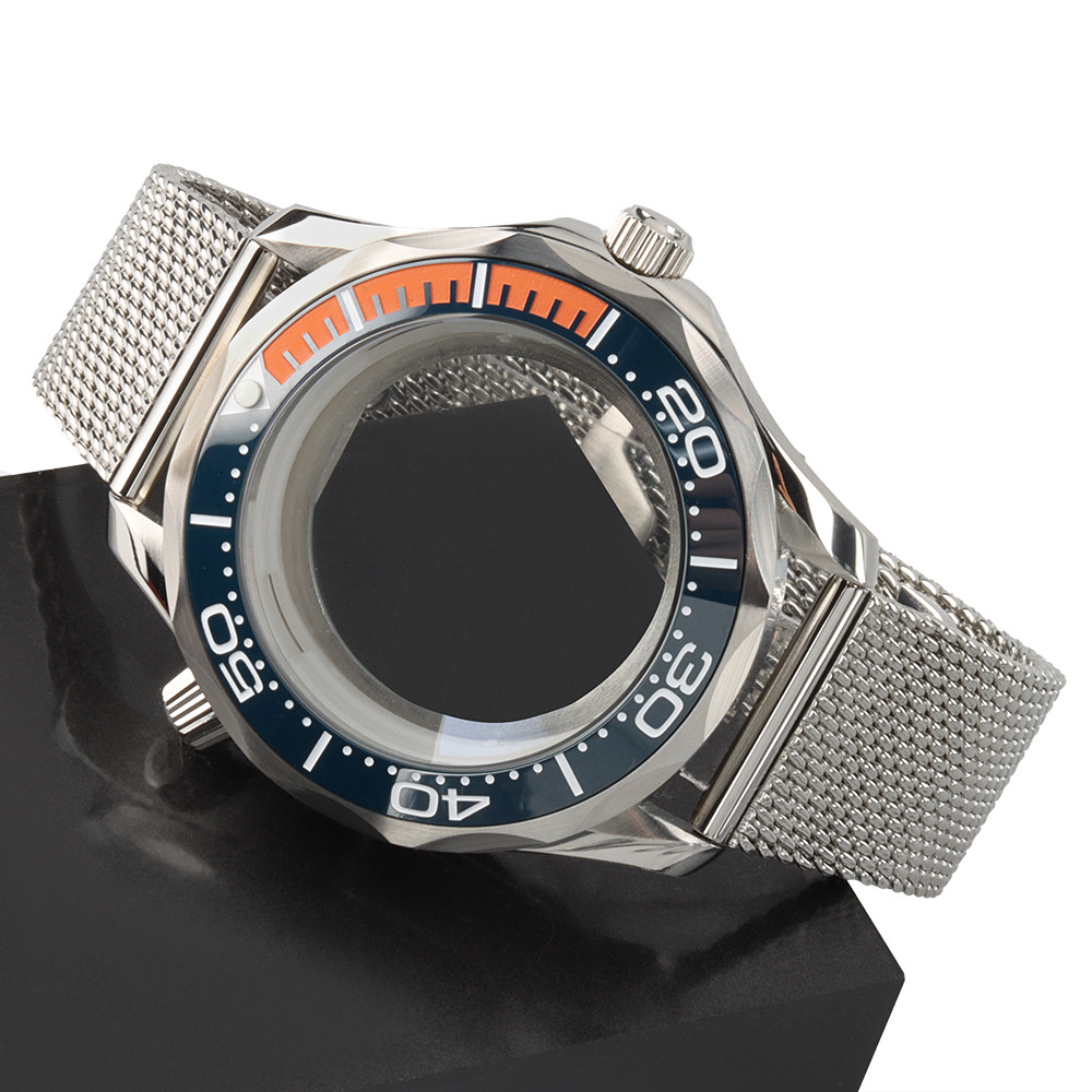 41mm Case Mesh Bracelet Fit Seamaster 300 Seiko NH35 NH36 Automatic Movement 31mm Dial Stainless