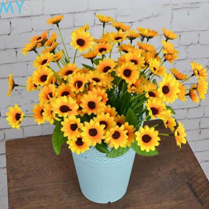 BUNGA MATAHARI KECIL BUNGA PLASTIK ARTIFICIAL DEKORASI BUNGA HIAS