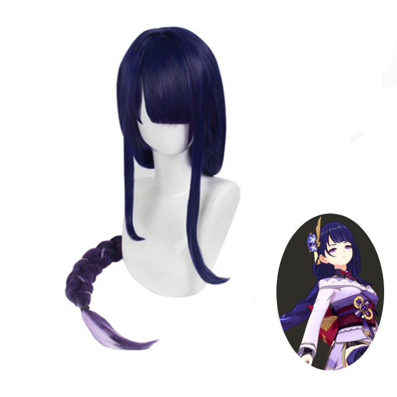 Game Genshin Impact Shogun Cosplay Wig Version Raiden Shogun Baal Wig Long Heat Resistant Synthetic
