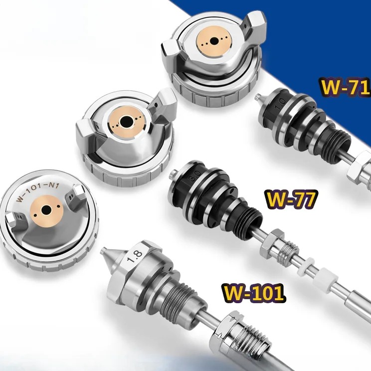BEST W-71 77/W-101 Paint Spray Gun Original Accessories  Needle Nozzle Hood Three Piece Set