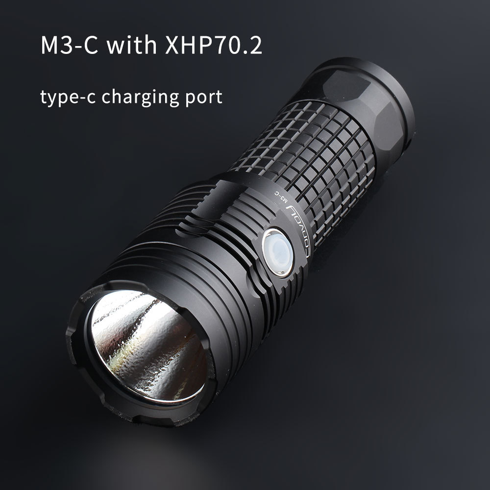 Convoy M3-C with XHP70.2,XHP70.3 Hi,26650 rechargeable flashlight, torch
