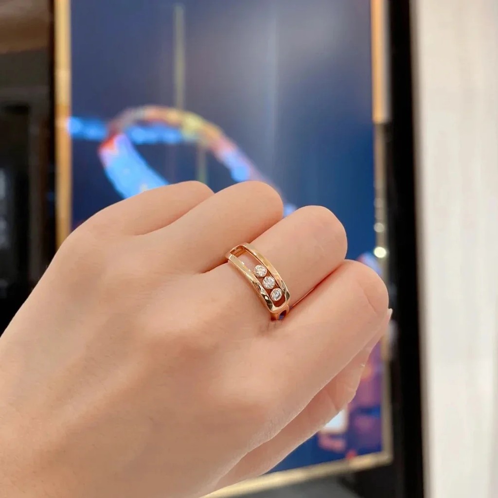 RP 925 Sterling Silver Three Diamond Women's Ring Wedding Ring. Mobile Diamonds