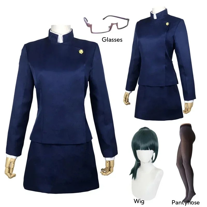 Jujutsu Kaisen Maki Zenin Cosplay Costume Maki Zenin Es Wig Top Skirts Full Set Maki Halloween Party