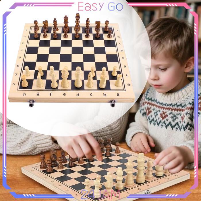 Papan Catur Kayu Catur Kayu Internasional Papan Catur Lipat Chess Board Magnetic 39*39cm Catur Lipat