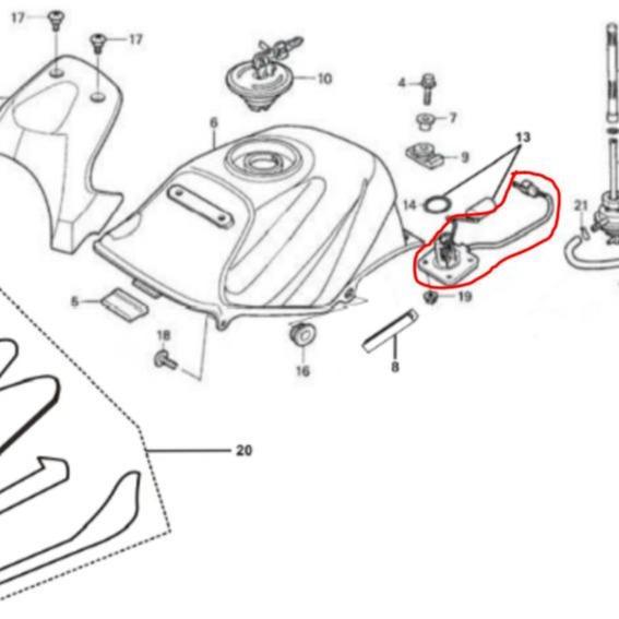 Pelampung Bensin Viar Vix R 150 cc Rev Fuel Sensor Assy Vixr 150 cc Best Quality