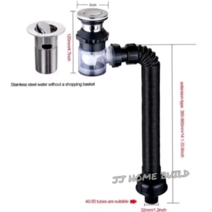 Sifon Wastafel/Saringan Pembuangan Air/Selang Pembuangan Wastafel