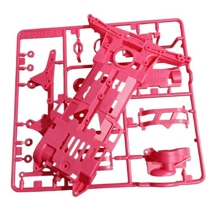 REP TAMIYA CHASSIS SUPER 2 + GEARBOX SET PINK PC+ABS PROJECT D