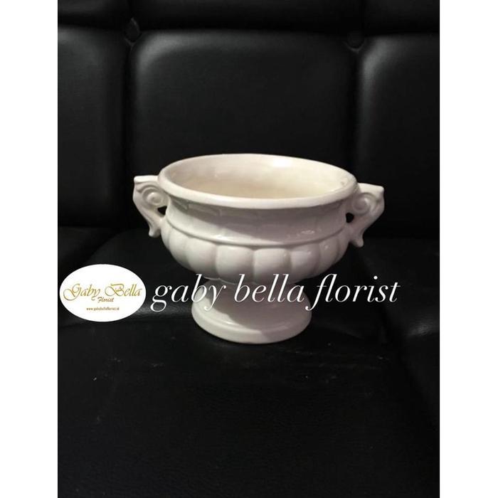 Pot keramik. (5) Vas keramik. Vas keramik putih. Pot bunga putih. Pot