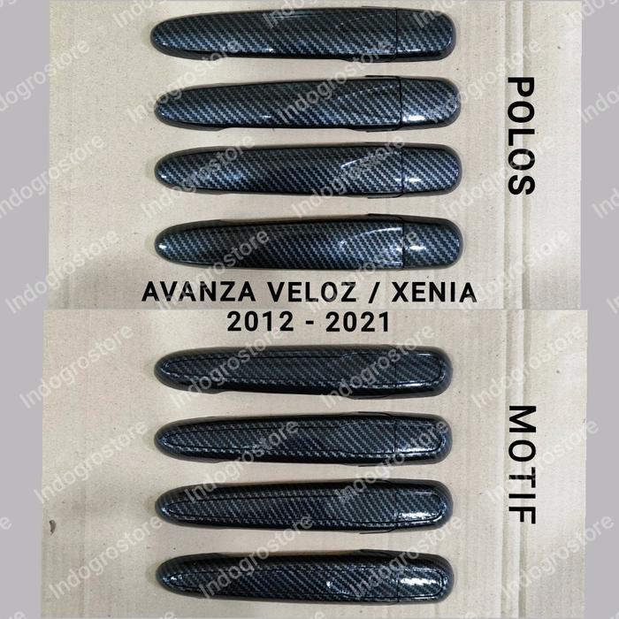 COVER HANDLE PINTU CARBON MOBIL ALL NEW AVANZA VELOZ / XENIA 2016 2017 2018 2019 2020 2021 2022 2023