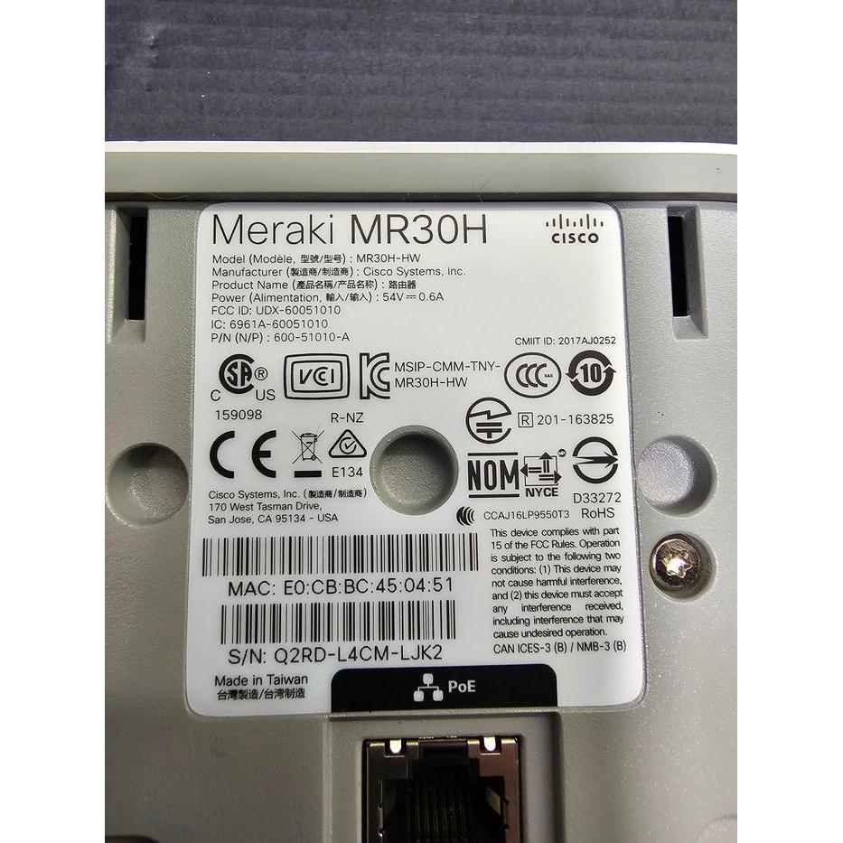Meraki MR30H Cloud Managed Access Point - CIS99