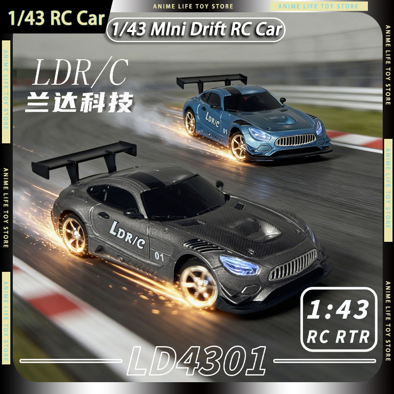Ldr/C 4301 1/43 Drift Rc Car Alloy Desktop 2.4G Racing Car 3Ch Full Scale 4 With Gyroscope Toys Rc