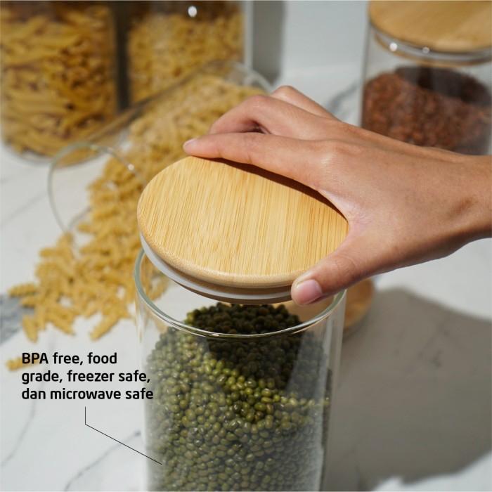 TOPLES KUE KERING LEBARAN KACA BENING CANTIK MINIMALIS 550 950ML WINOX