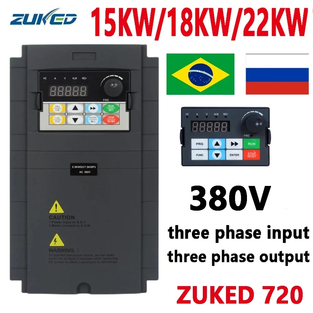 FLASH SALE    ZUKED 11KW VFD Inverter 15KW 18KW 22KW Frequency Inverter 3PH  380V Output Frequency C
