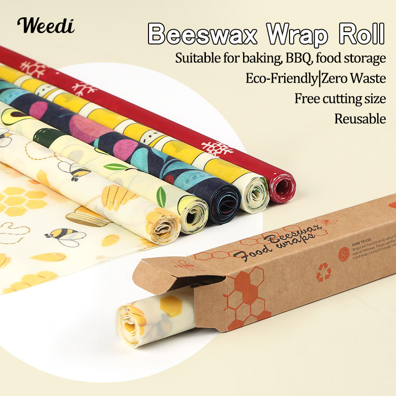 WEEDI Reusable Beeswax Wrap Roll, Eco-Friendly, Wax Paper Roll, Plastic-Free Beeswax Food Wrap for