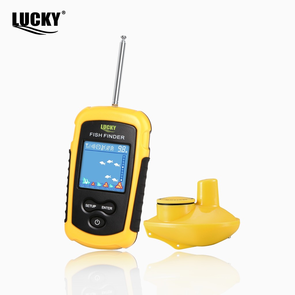 LUCKY FFCW1108-1 Wireless Fish Finder Portable Sonar Fish Finder 90 degrees Sonar Coverage Echo