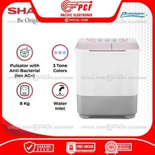 Mesin Cuci Sharp 2 Tabung 8kg ES-T90MW / 90MW