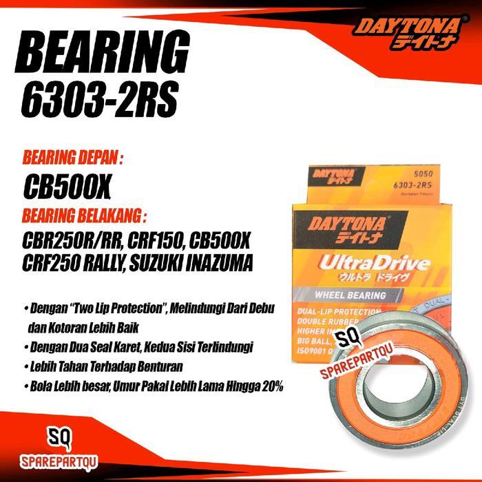 BEARING DAYTONA 6303 -2 RS RODA BELAKANG CBR250 CRF SUZUKI INAZUMA