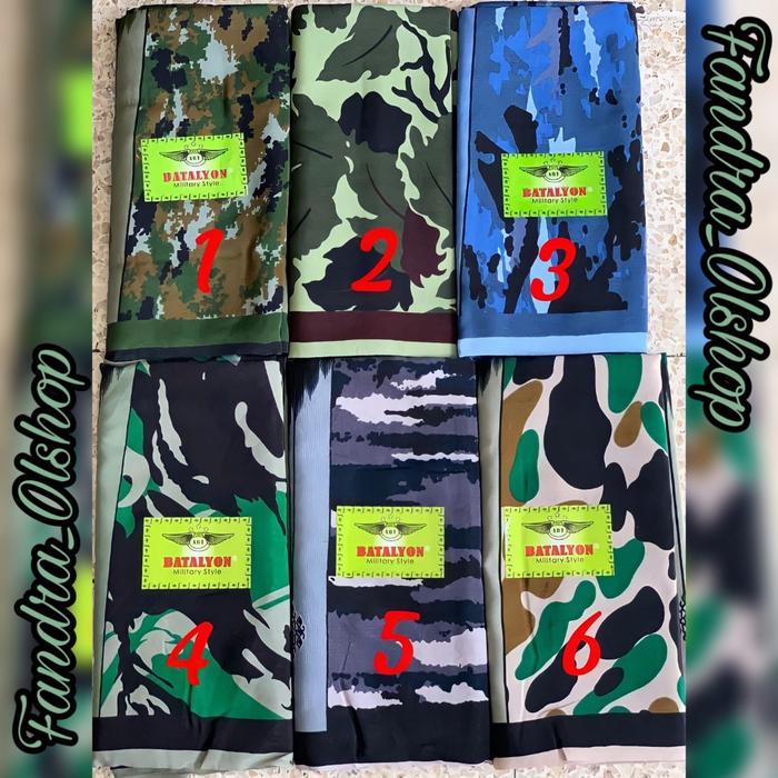 SARUNG MOTIF LORENG / SARUNG LORENG MERK COMMANDO / BATALYON. 1-6