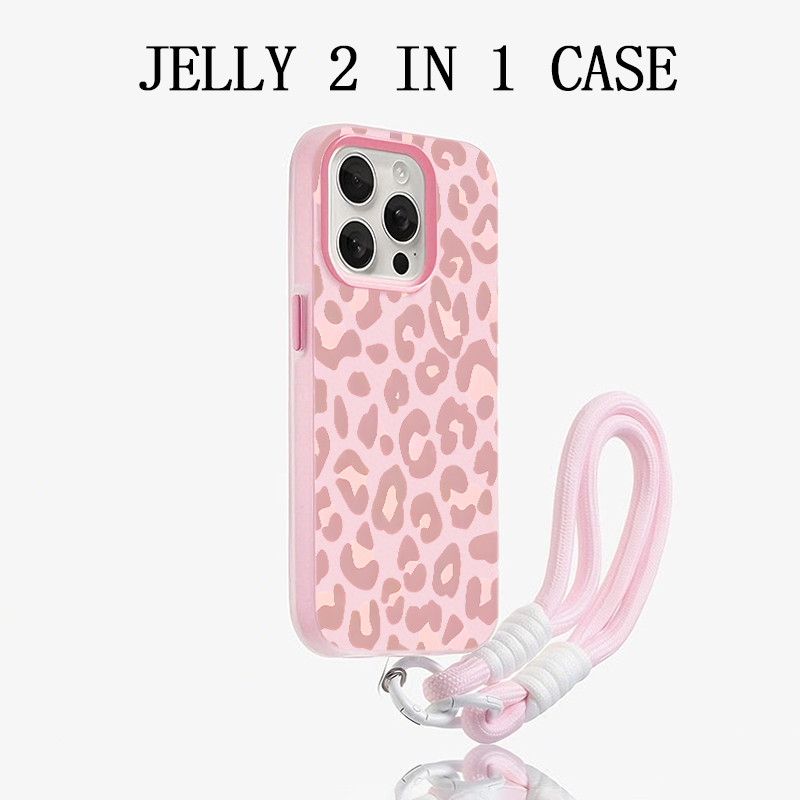 Jelly Color 2 In 1 Bintik-Bintik Merah Muda Casing Vivo Y21D V60 Lite Y400 Z10R 5G Iqoo Z10 Lite Y19