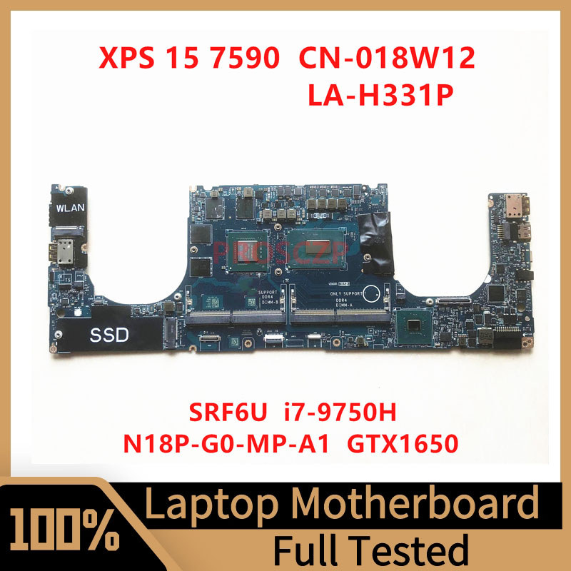 Cn-018W12 018W12 18W12 Mainboard For Dell X 15 7590 Laptop Motherboard La-H331P With Srf6U I7-9750H