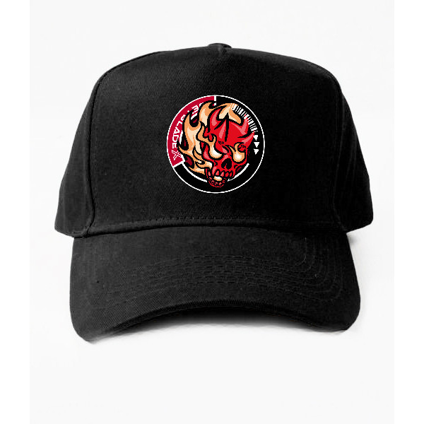 Topi Baseball Anime Beyblade X Gear Chip logo Hells Scythe