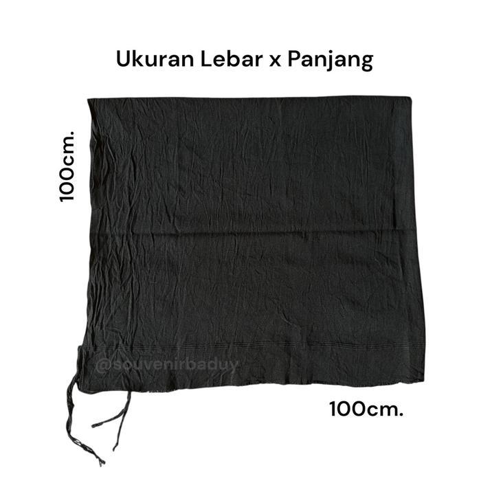 Iket Tradisional Baduy Warna Hitam 100x100 cm, Khas Adat Sunda segi empat