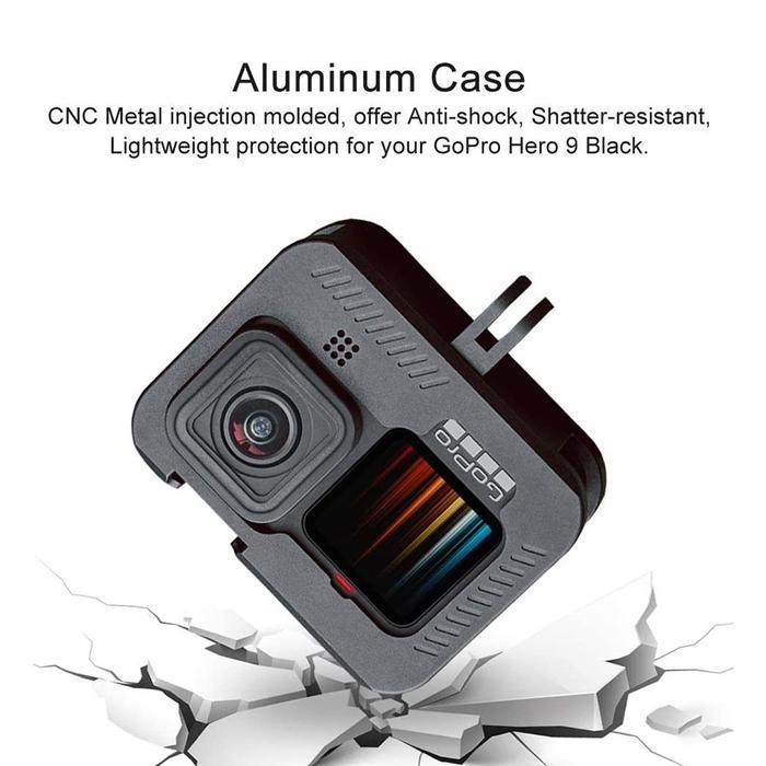 GoPro HERO 9 Black Aluminium Case Metal Casing Frame CNC HERO9 MIC LED