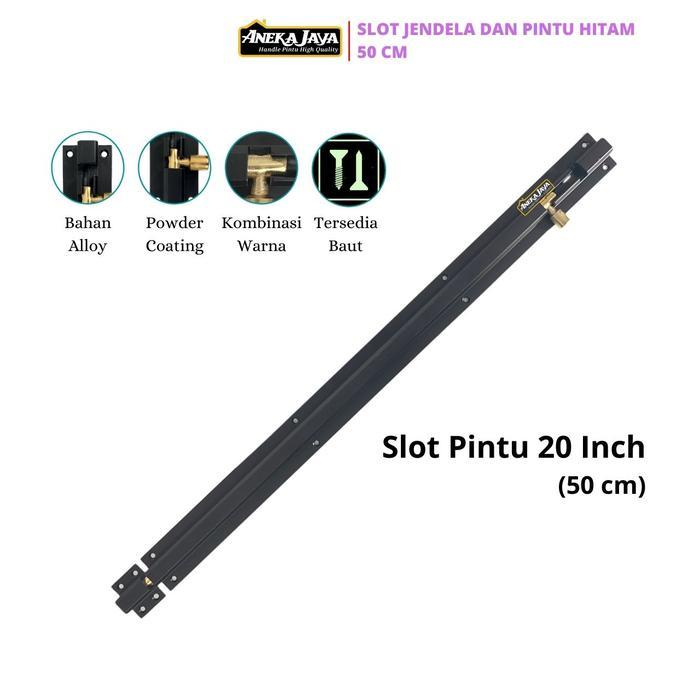 Best Seller Grendel Slot Pintu Panjang 60 Cm 50 Cm 45 Cm Hitam Kunci Pintu Rumah Depan Ukuran 24