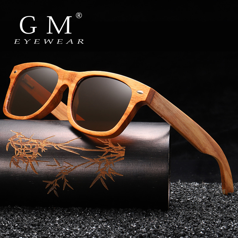 GM Natural Wood Sunglasses Polarized Wooden Sunglasses UV400 Sunglasses Bamboo Wooden Sunglasses