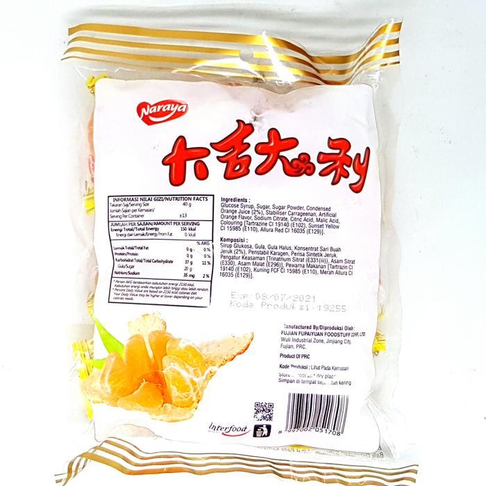 Naraya Permen Lunak Rasa Jeruk 500Gr Jelly Import Rrc China Imlek Pasti Diskon