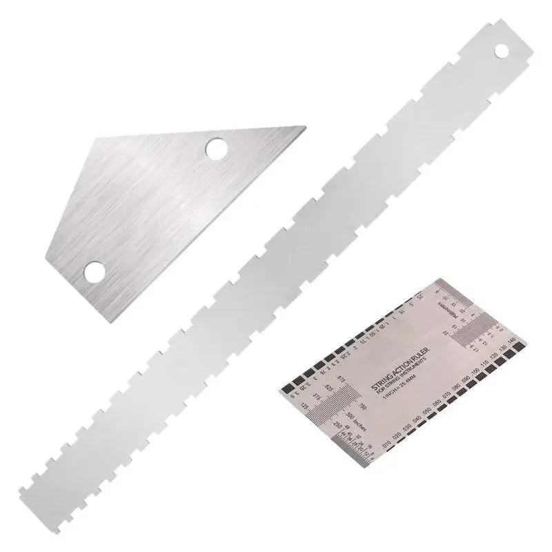 BARU Guitar Neck Notched Straight Edge Ruler Stainless Steel Guitar Fret Leveling Ruler Fret Guitar 