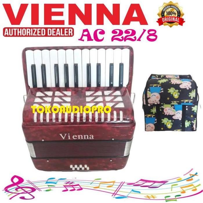 Akordion Junior Vienna AC22/8 Accordion Junior Vienna 22keys 8 Bass Akordion Junior Anak-Anak