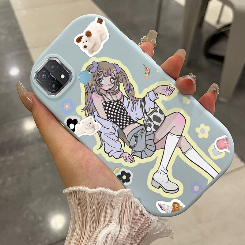 Casing Hp Untuk OPPO A15 A15s A35 4G Case Gadis cantik Kesing silikon berbahan Cesing Softcase kasin