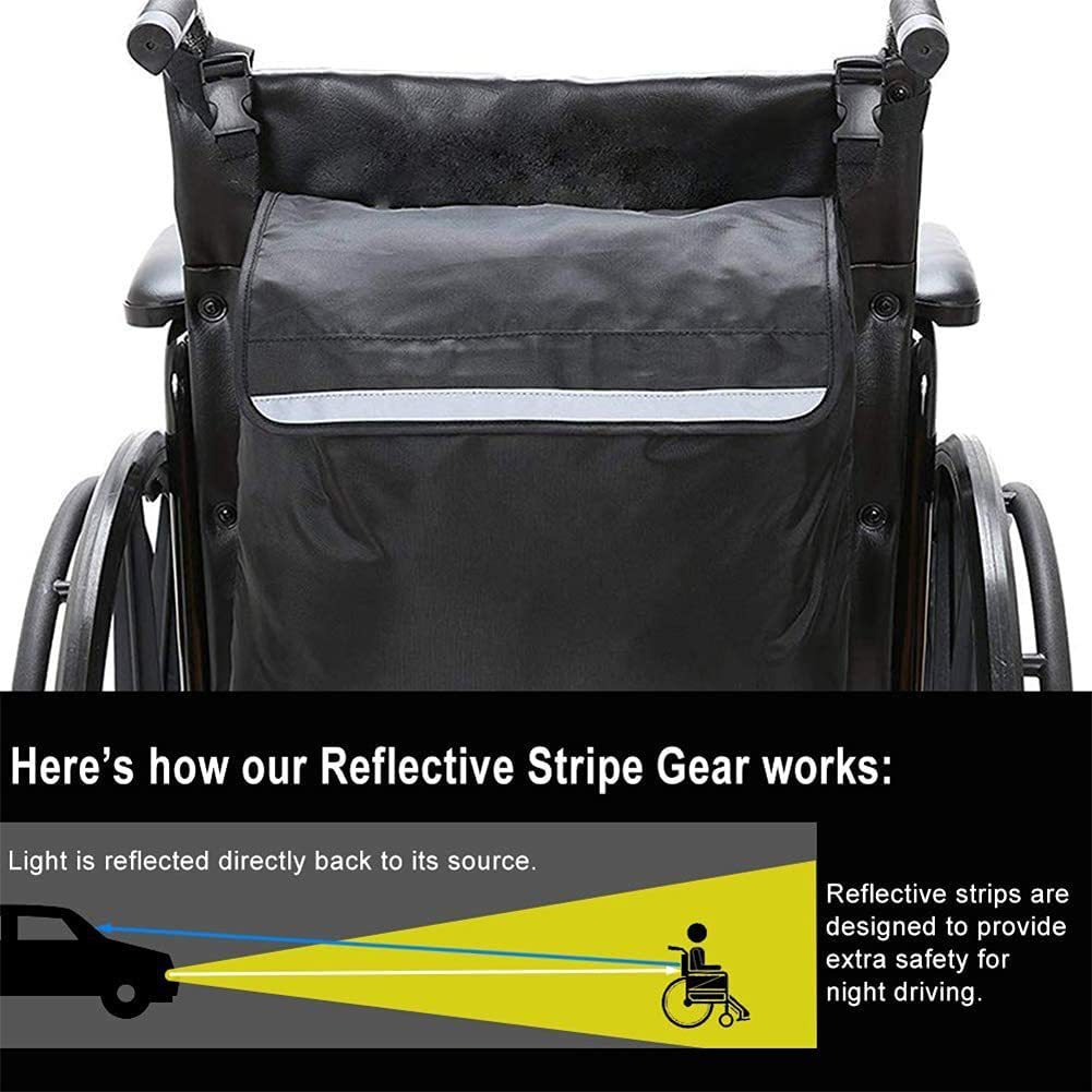 Wheelchair Storage Bag, Hand Pushed Electric Wheelchair Holder, Large Capacity Wheelchair Back
