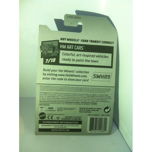 HOT WHEELS. 2018 HW ART CARS - HOT WHEELS FORD TRANSIT CONNECT. YELLOW